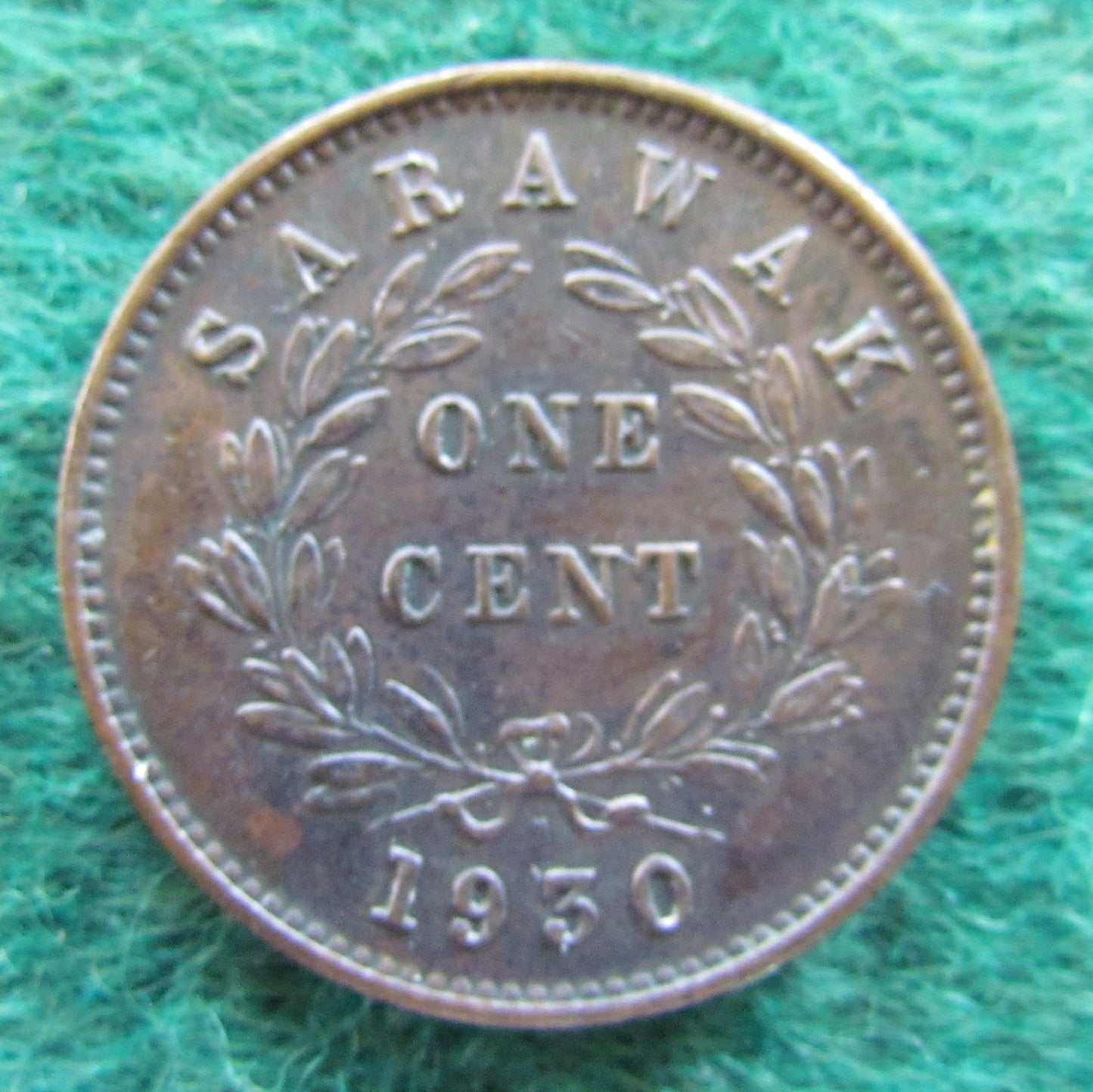 Sarawak 1930 H 1 Cent Coin C V Brooke Rajah
