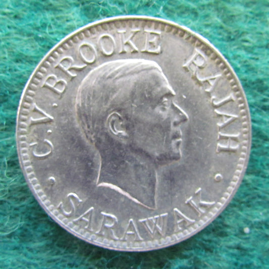 Sarawak 1934 H 10 Cents Coin C V Brooke Rajah