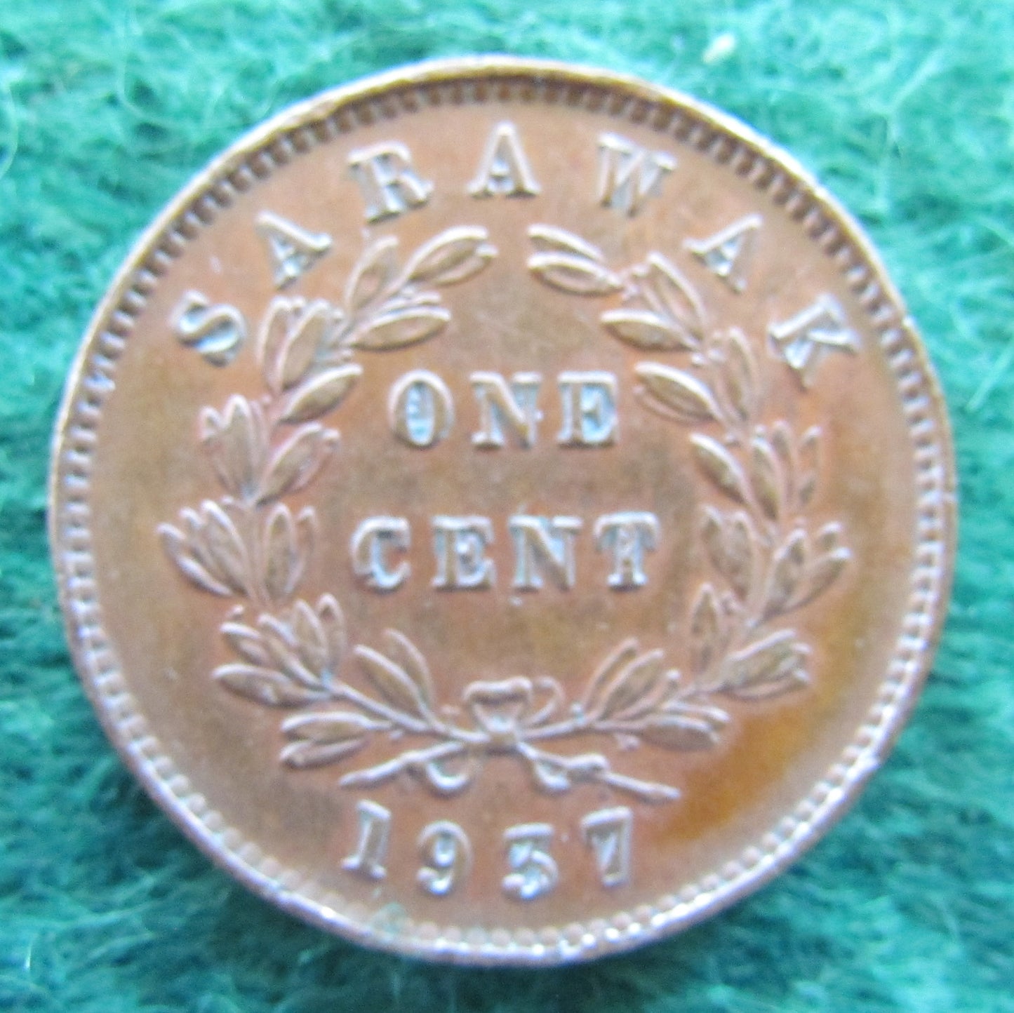 Sarawak 1937 H 1 Cent Coin C V Brooke Rajah