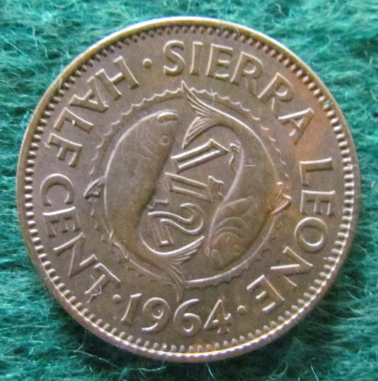 Sierra Leone 1964 Half 1/2 Cent Coin - Circulated