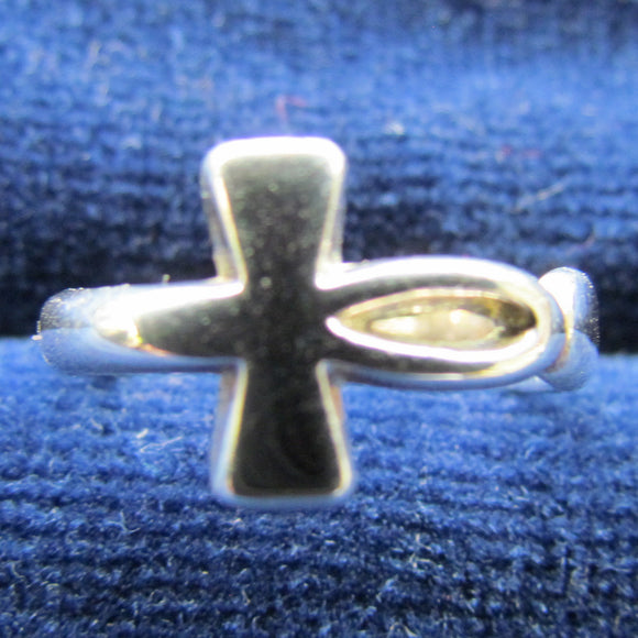 Vintage Silver Metal Egyptian Ankin Anchor Key Of Life Ring