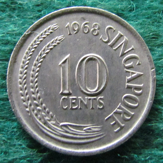 Singapore 1968 10 Cent Coin - Circulated