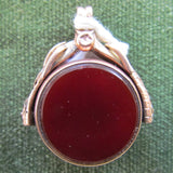 9ct Gold Spinner With Bloodstone And Cornelian Inserts Hallmark Is Unreadable