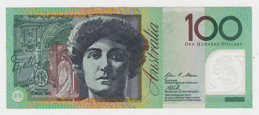 Australian 2013 100 Dollar Stevens Parkinson Polymer Banknote s/n DB 13664473 - Circulated
