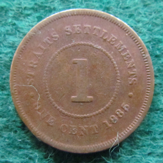 Straits Settlements 1885 1 Cent Queen Victoria Coin