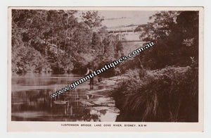 Postcard Suspensionn Bridge Lane Cove River Sydney NSW Postmarked 1910
