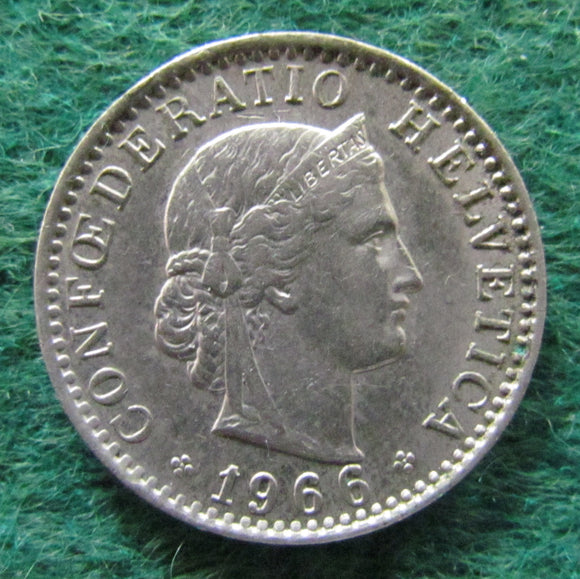 Helvetica Switzerland Swiss 1966 20 Rappen Coin - Circulated