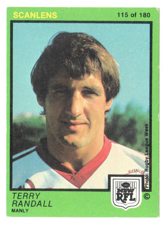 Scanlens 1982 NSW RFL Football Card 115 of 180 - Terry Randall - Manly