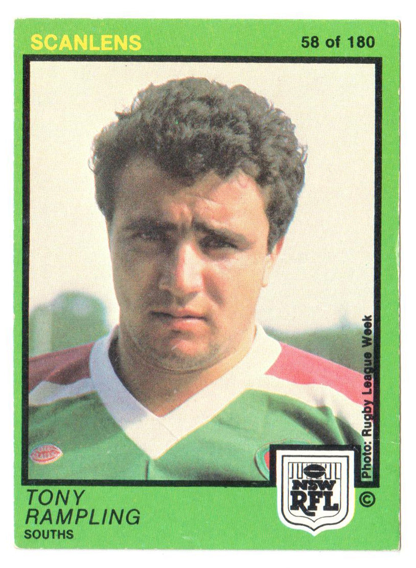 Scanlens 1982 NSW RFL Football Card 58 of 180 - Tony Rampling - Souths