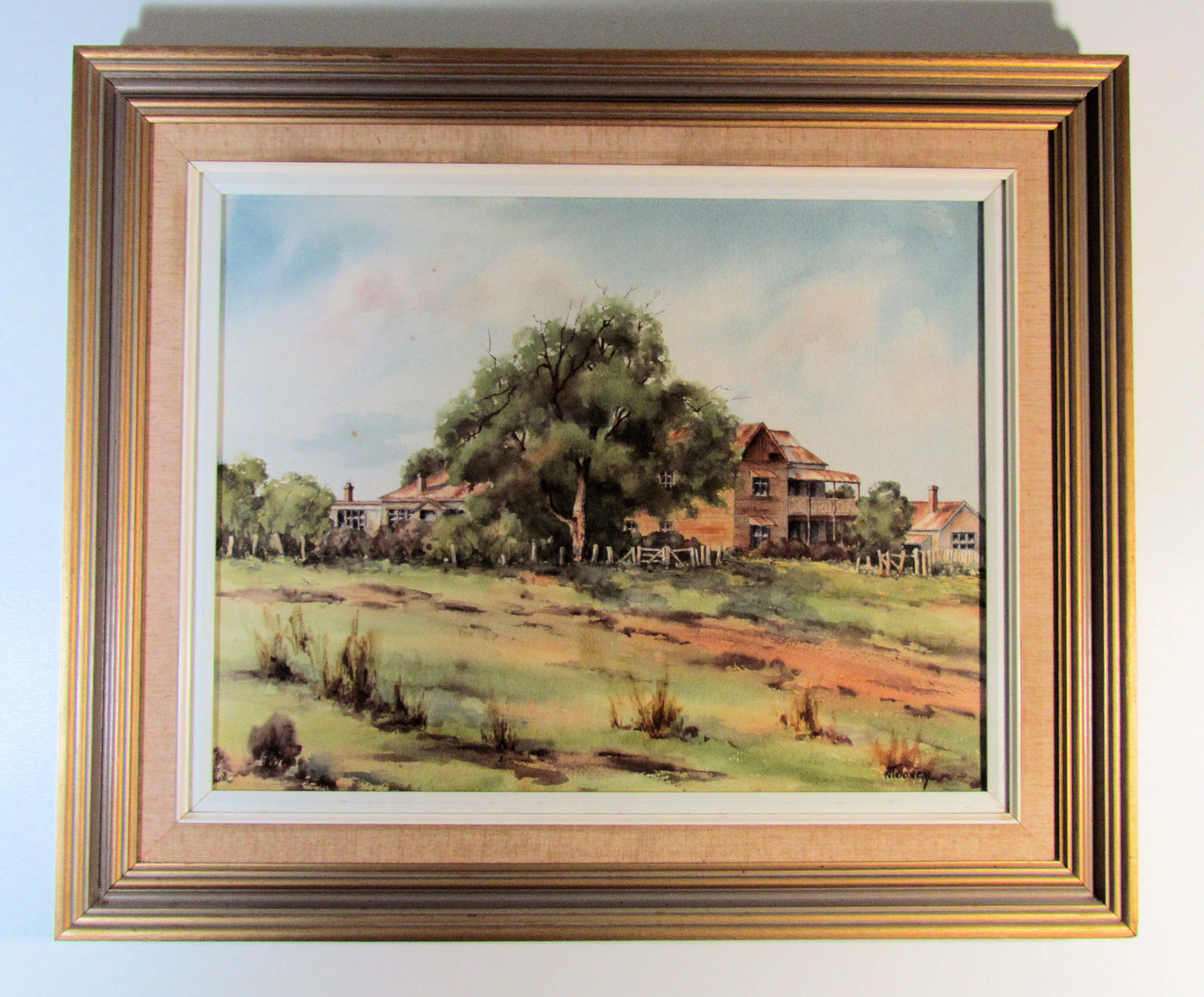Nancy Toovey Watercolour Of A Large Homestead At Singleton 1979
