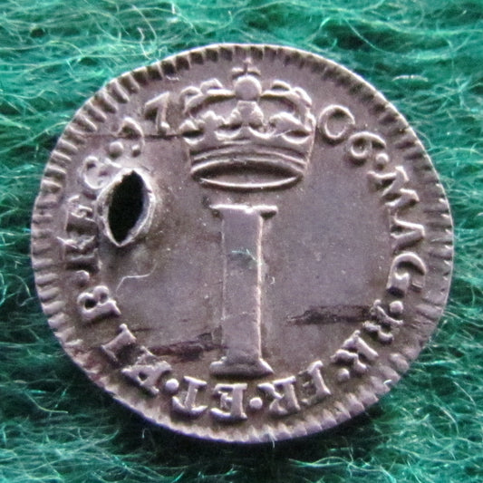 GB British UK English 1706 One 1 Pence Maudy Anna Coin