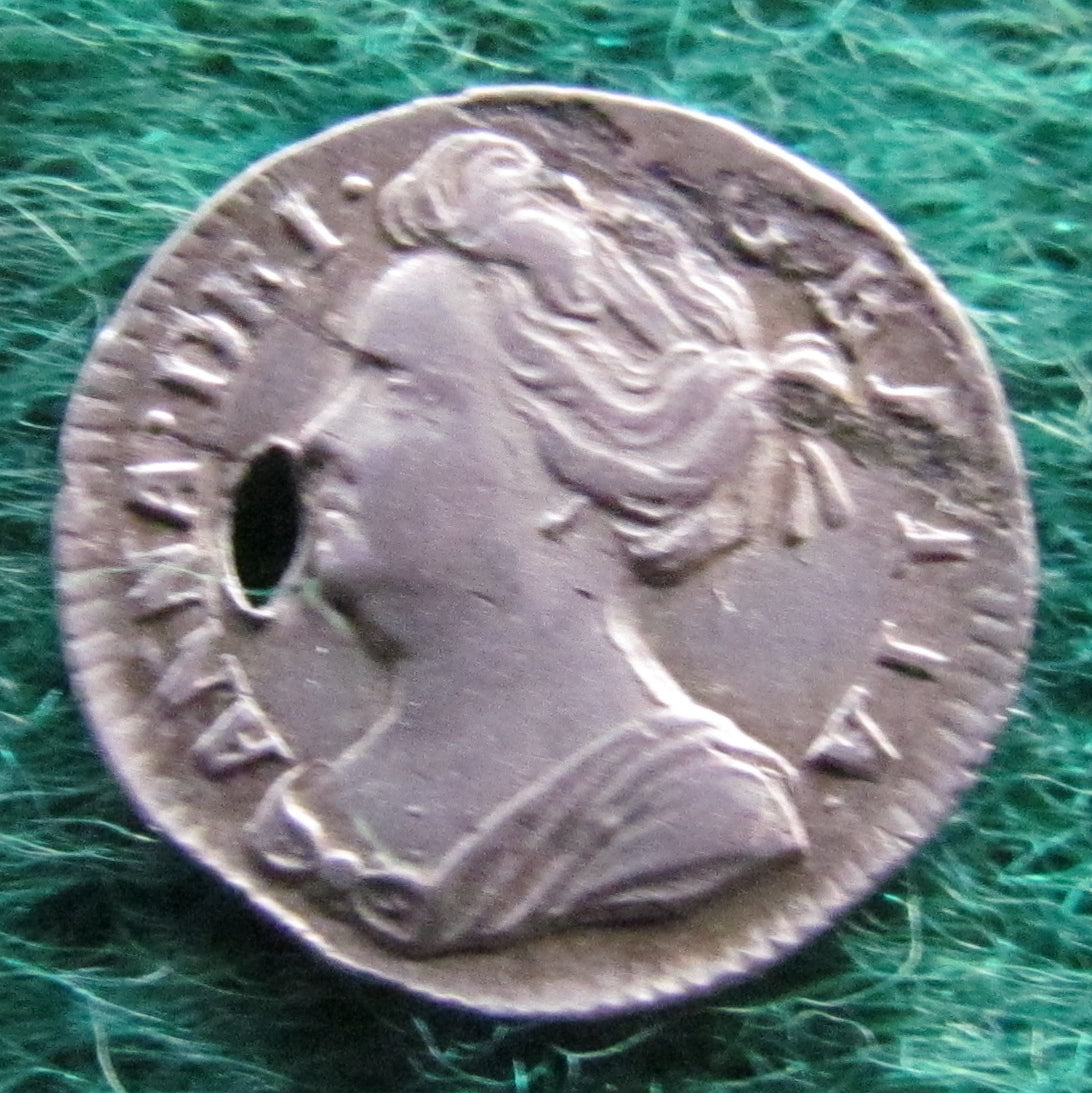 GB British UK English 1706 One 1 Pence Maudy Anna Coin