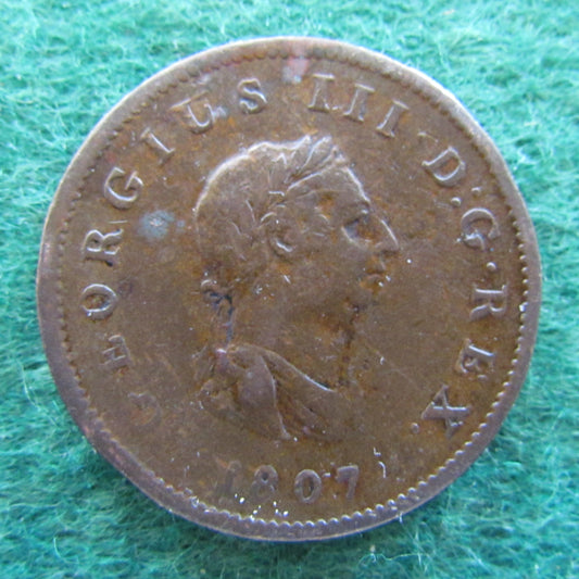GB British UK English 1807 Half Penny King George III Coin - Circulated