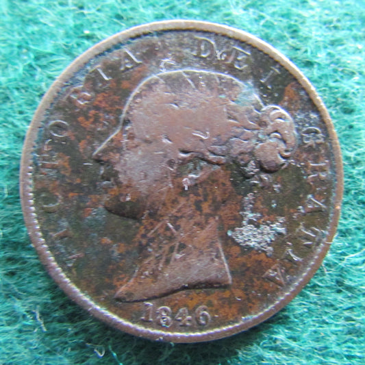 GB British UK English 1846 Half Penny Queen Victoria Coin - Young Head