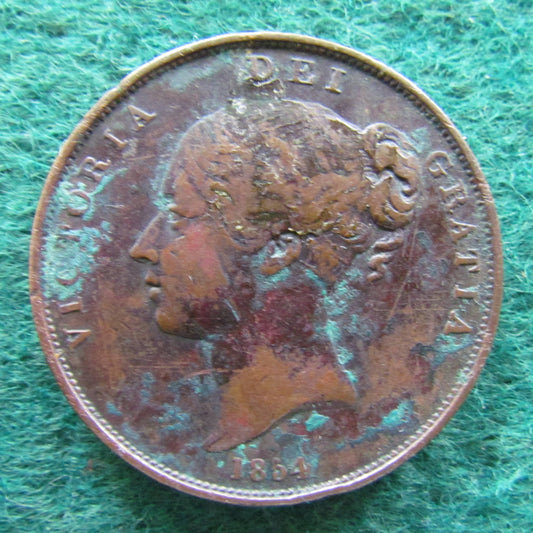 GB British UK English 1854 Penny Queen Victoria Coin - Young Head