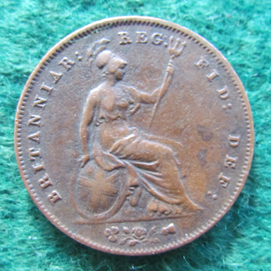 GB British UK English 1857 Penny Queen Victoria Coin