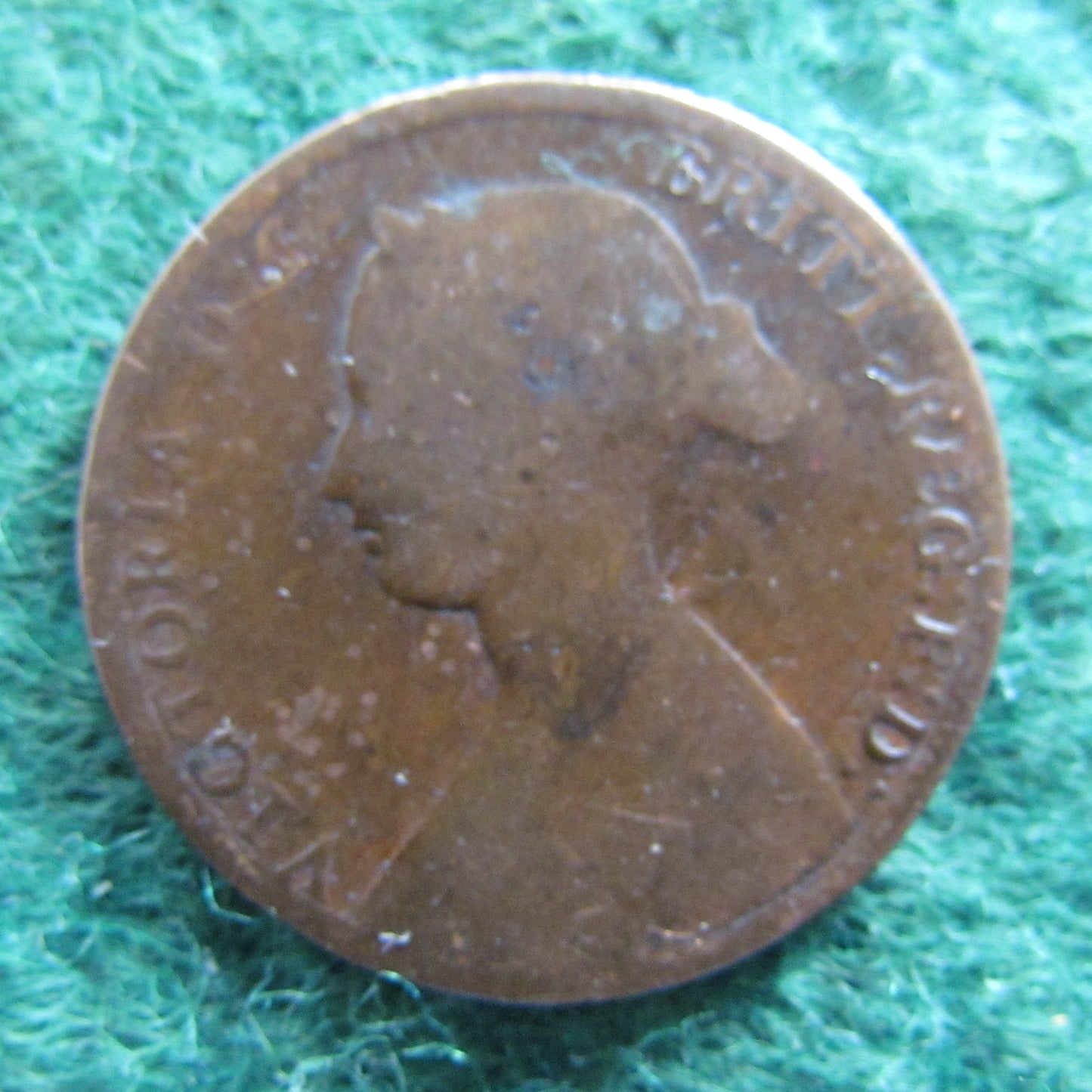 GB British UK English 1861 Half Penny Queen Victoria Coin - Bun Head