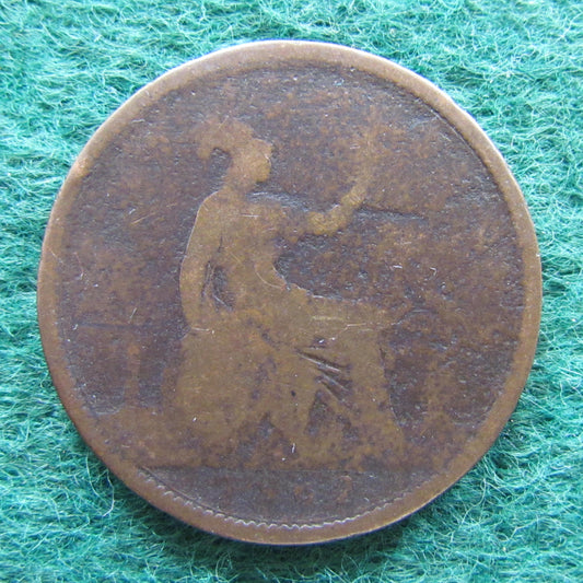GB British UK English 1862 Penny Queen Victoria Coin - Bun Head