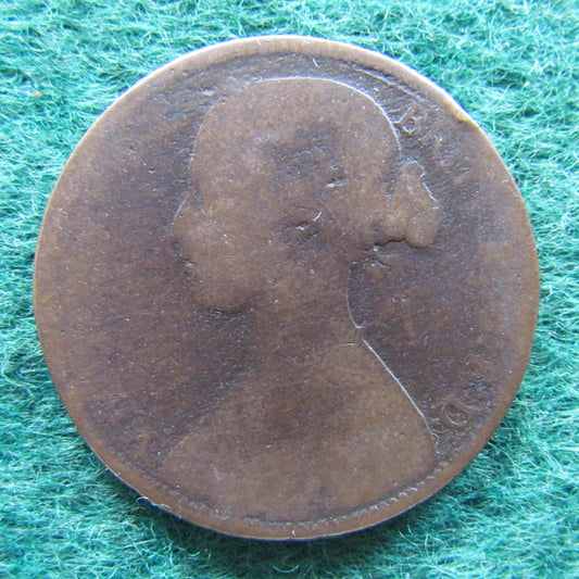 GB British UK English 1862 Penny Queen Victoria Coin - Bun Head