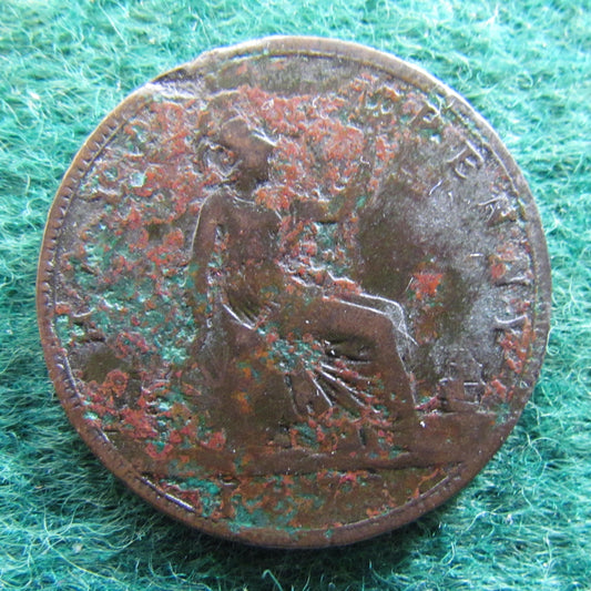 GB British UK English 1873 Half Penny Queen Victoria Coin - Bun Head