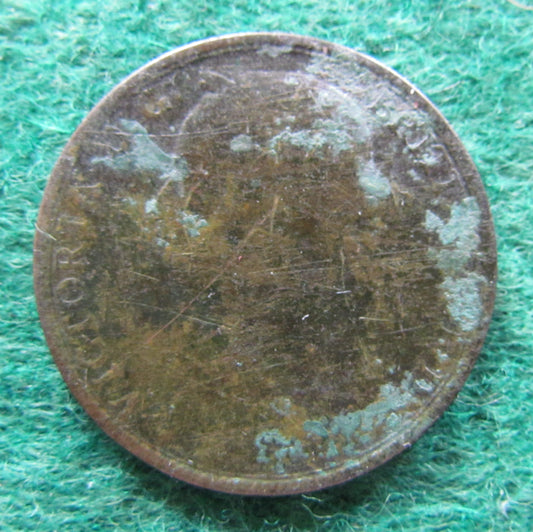 GB British UK English 1883 Penny Queen Victoria Coin - Bun Head