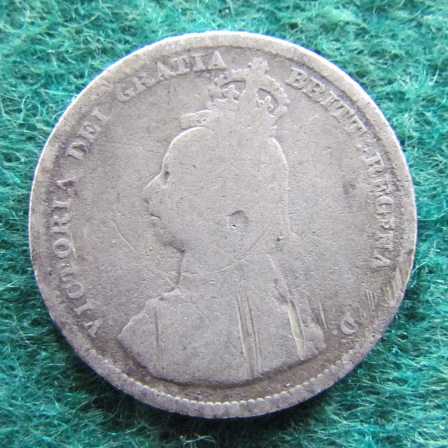 GB British UK English 1888 Shilling Queen Victoria Silver Coin