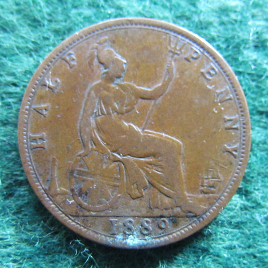 GB British UK English 1889 Half Penny Queen Victoria Coin - Bun Head