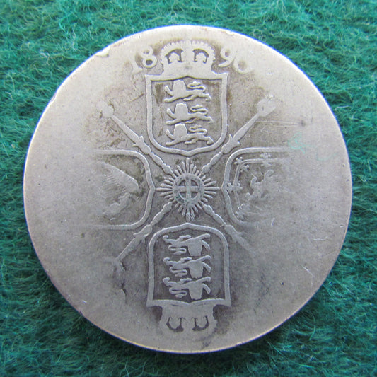 GB British UK English 1890 Florin 2 Shilling Queen Victoria Coin