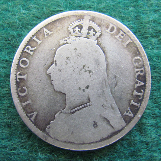 GB British UK English 1890 Florin 2 Shilling Queen Victoria Coin