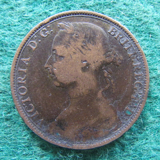 GB British UK English 1891 Penny Queen Victoria Coin