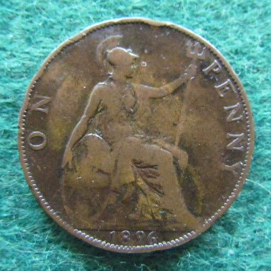 GB British UK English 1896 Penny Queen Victoria Coin
