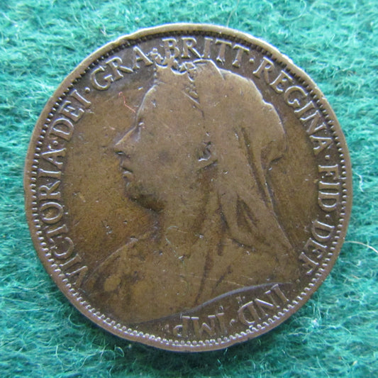 GB British UK English 1896 Penny Queen Victoria Coin