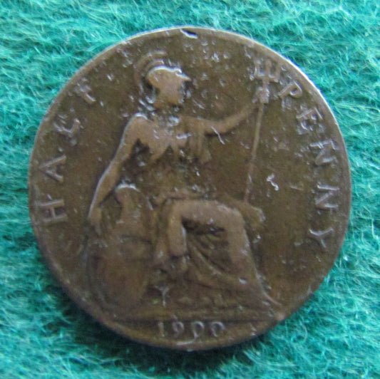 GB British UK English 1900 Half Penny Queen Victoria Coin Circulated