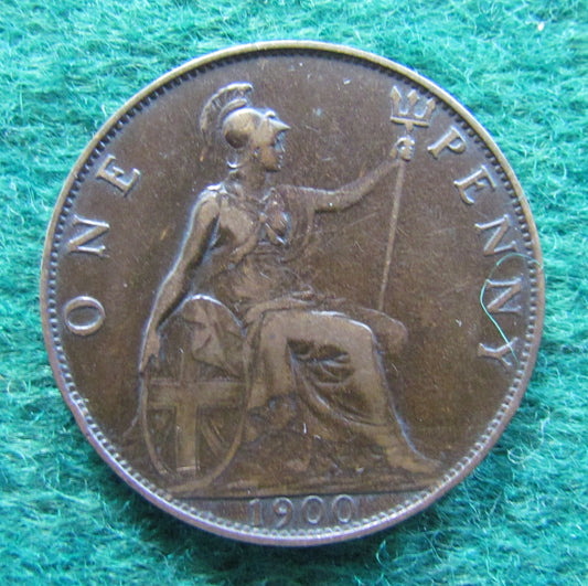 GB British UK English 1900 Penny Queen Victoria Coin Circulated