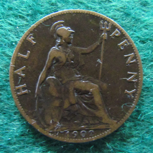 GB British UK English 1902 Half Penny King Edward VII Coin Circulated