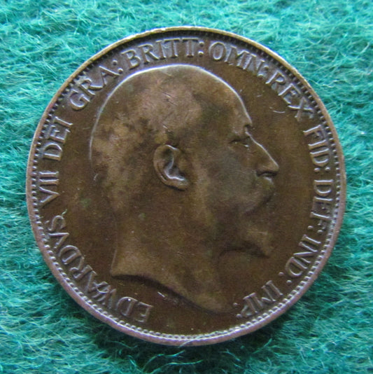 GB British UK English 1903 Half Penny King Edward VII Coin Circulated
