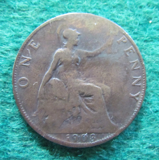 GB British UK English 1903 Penny King Edward VII Coin Circulated