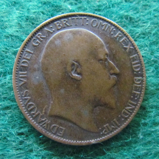 GB British UK English 1904 Half Penny King Edward VII Coin Circulated