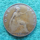 GB British UK English 1906 Penny King Edward VII Coin Circulated
