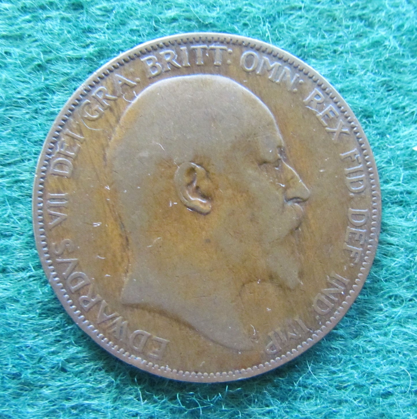 GB British UK English 1906 Penny King Edward VII Coin Circulated
