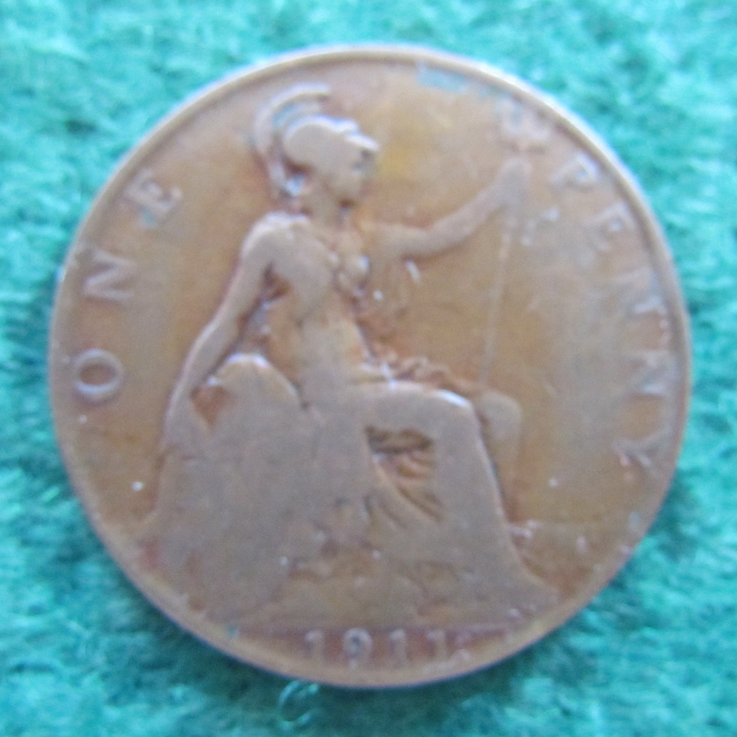GB British UK English 1911 Half Penny King George V Coin Circulated