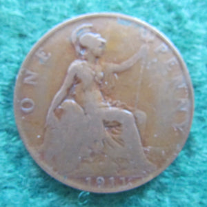 GB British UK English 1911 Half Penny King George V Coin Circulated