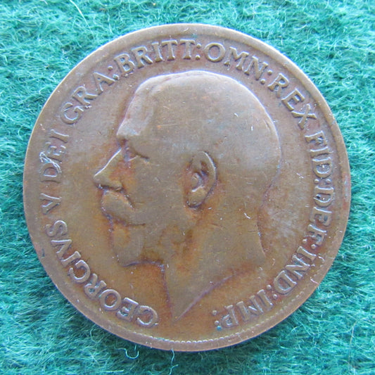 GB British UK English 1911 Penny King George V Coin Circulated