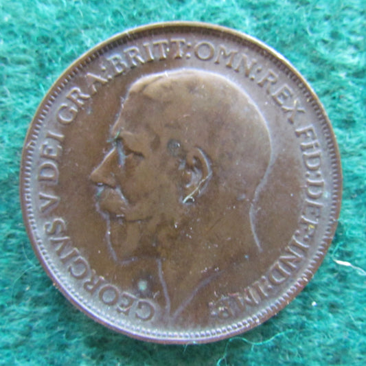 GB British UK English 1912 Penny King George V Coin Circulated
