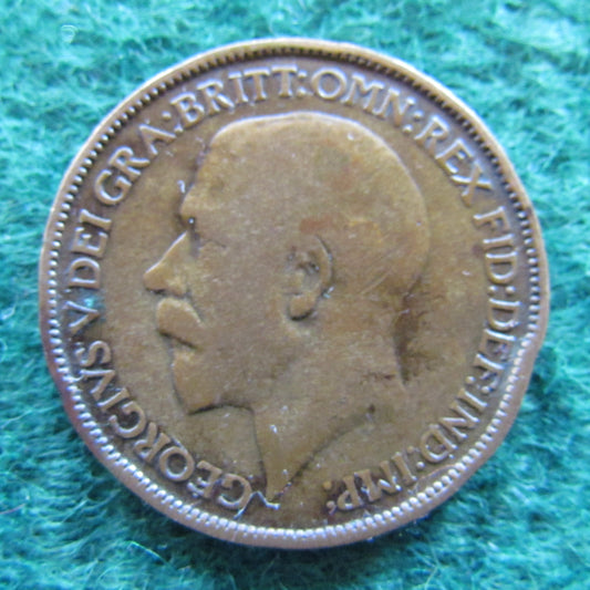 GB British UK English 1913 Half Penny King George V Coin Circulated