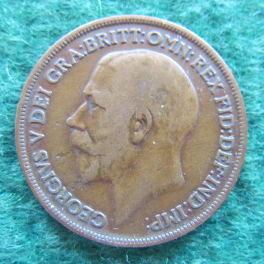 GB British UK English 1916 Penny King George V Coin Circulated
