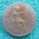 GB British UK English 1919 Half Penny King George V Coin Circulated