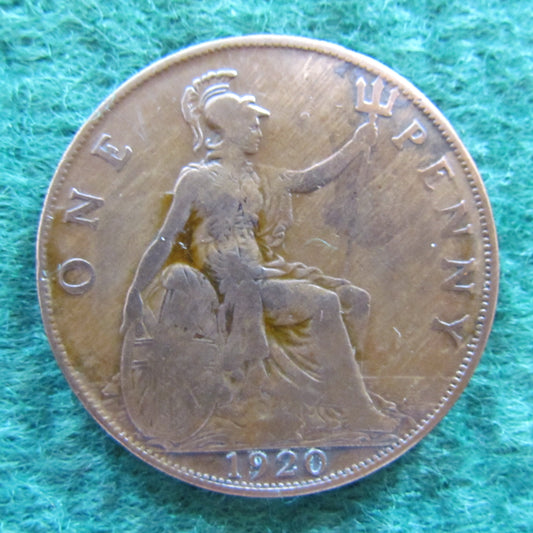 GB British UK English 1920 Penny King George V Coin