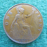 GB British UK English 1921 Penny King George V Coin