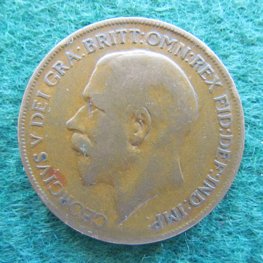 GB British UK English 1921 Penny King George V Coin